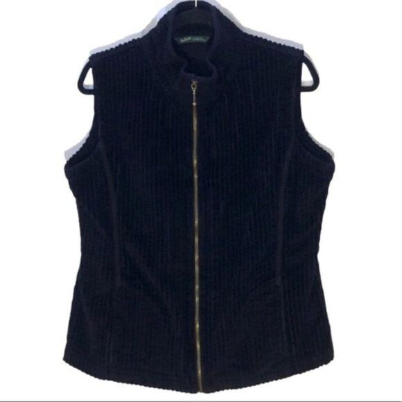 Woolrich Vest Women Wide Wale Corduroy Vest Zip Y - Picture 1 of 7
